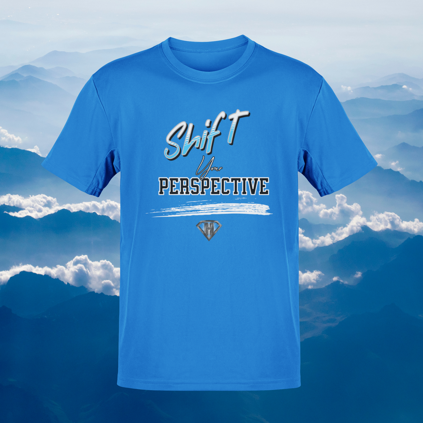Blue "Shift Your Perspective" Inspirational T-Shirts