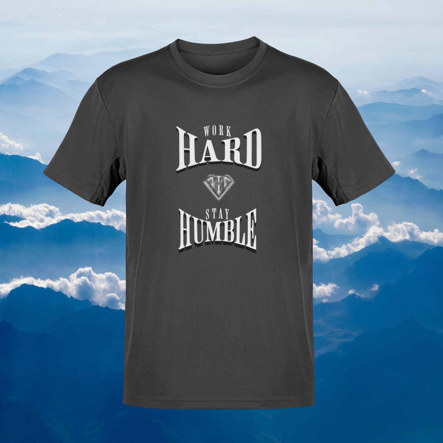 Grey "Work Hard and Stay Humble" Inspirational T-Shirt