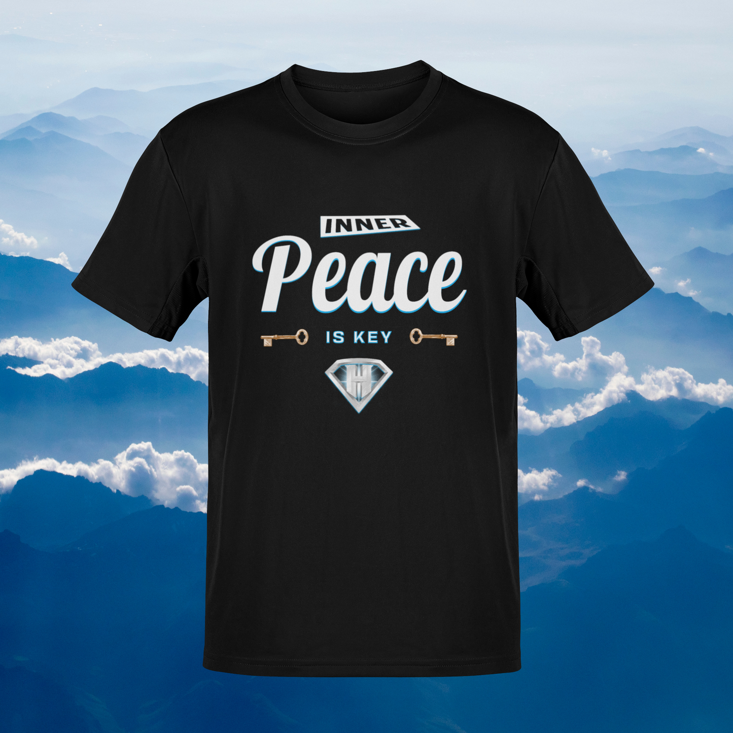 Black "Inner Peace Is Key" Inspirational T-Shirt