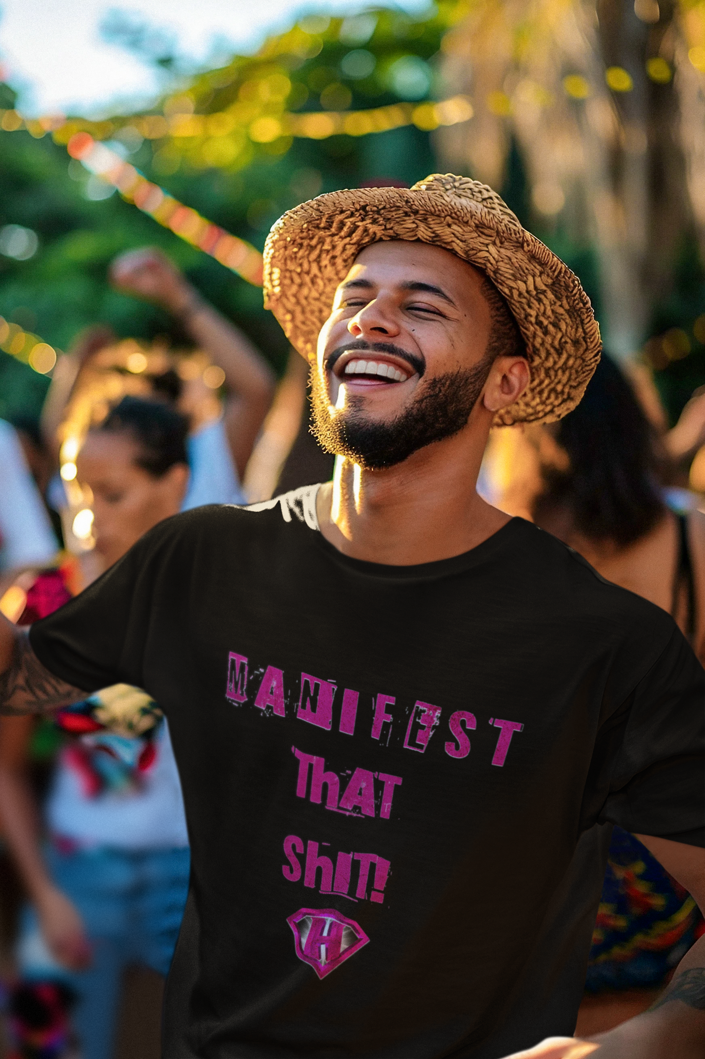 Black & Pink "Manifest That Shit" Inspirational T-Shirt