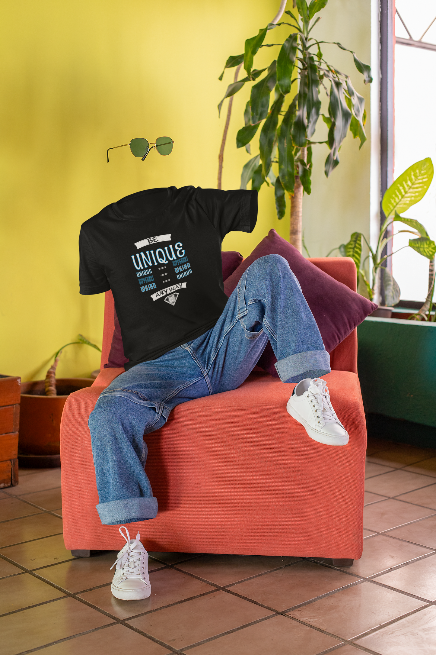 Black "Be Unique Anyway" Inspirational T-Shirt