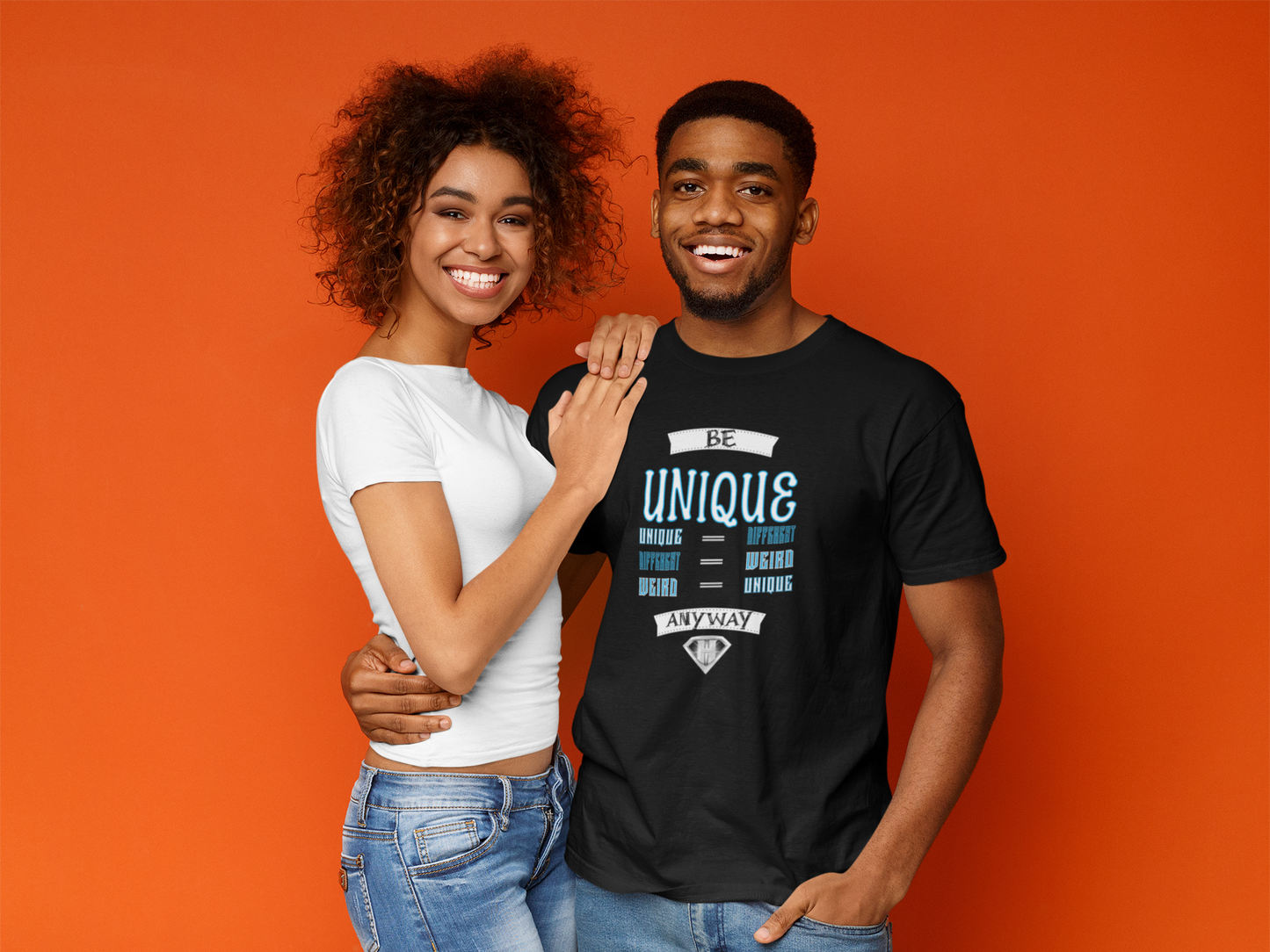 Black "Be Unique Anyway" Inspirational T-Shirt