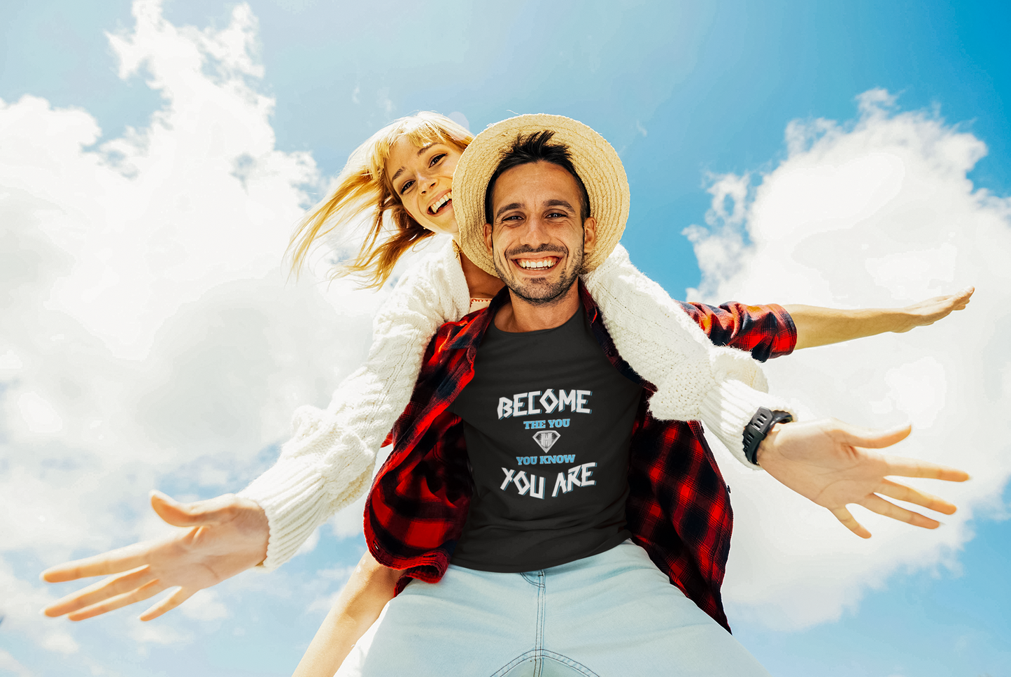 Black "Become the You, You Know You Are" Inspirational T-Shirt