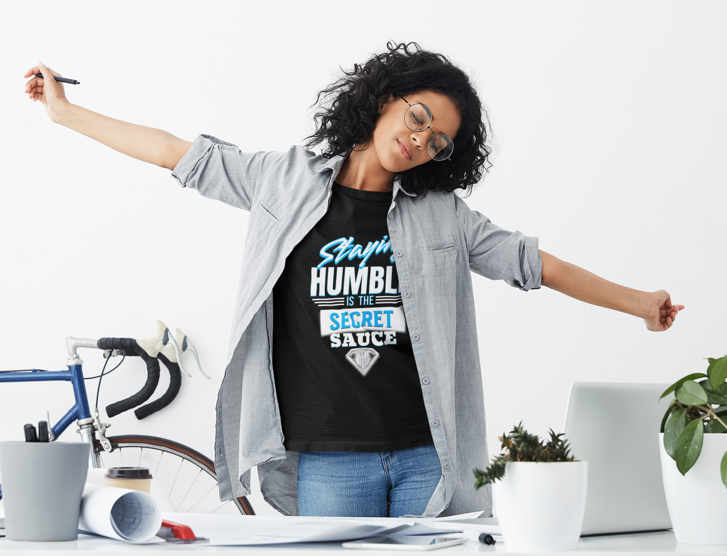 Black "Staying Humble is the secret sauce" Inspirational T-Shirt