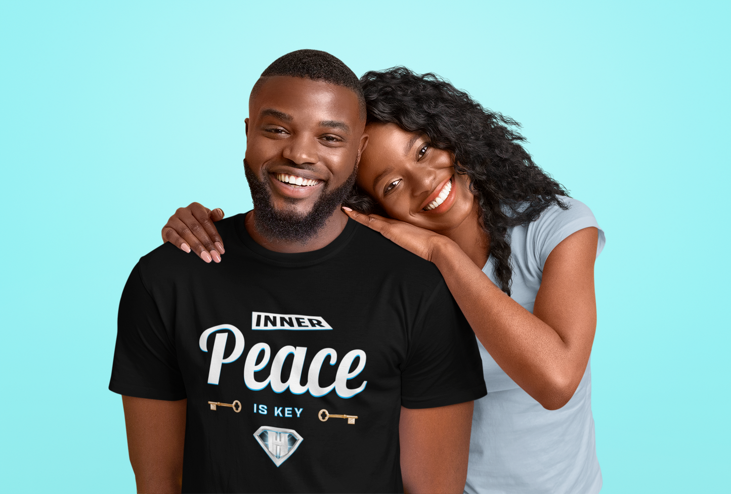 Black "Inner Peace Is Key" Inspirational T-Shirt