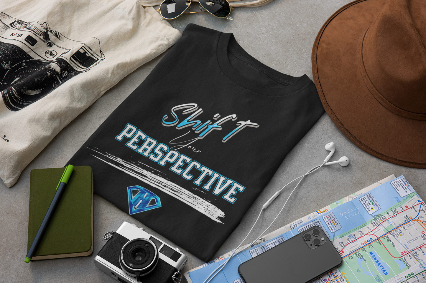 Black "Shift Your Perspective" Inspirational T-Shirts