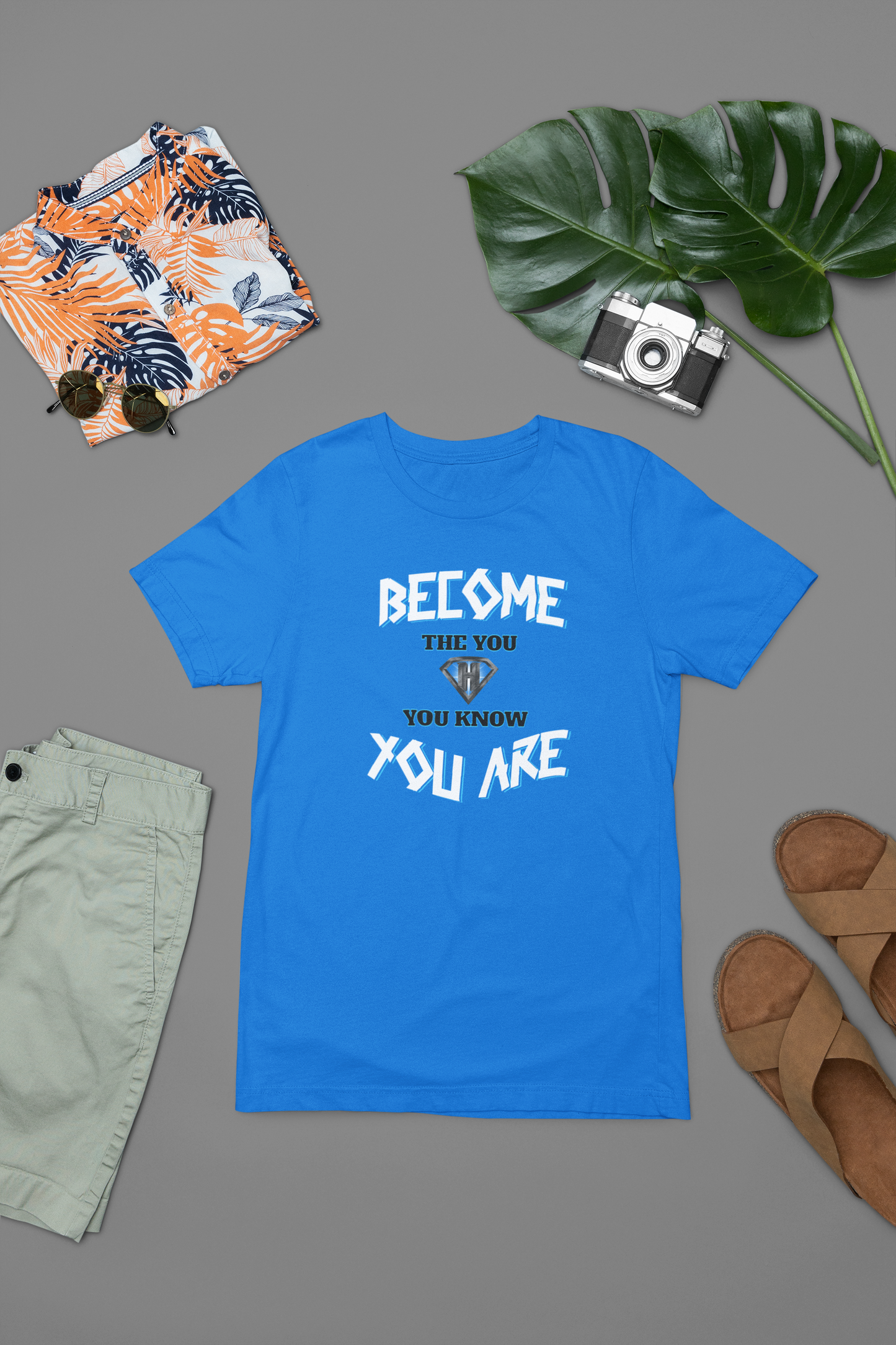 Blue "Become the You, You Know You Are" Inspirational T-Shirt