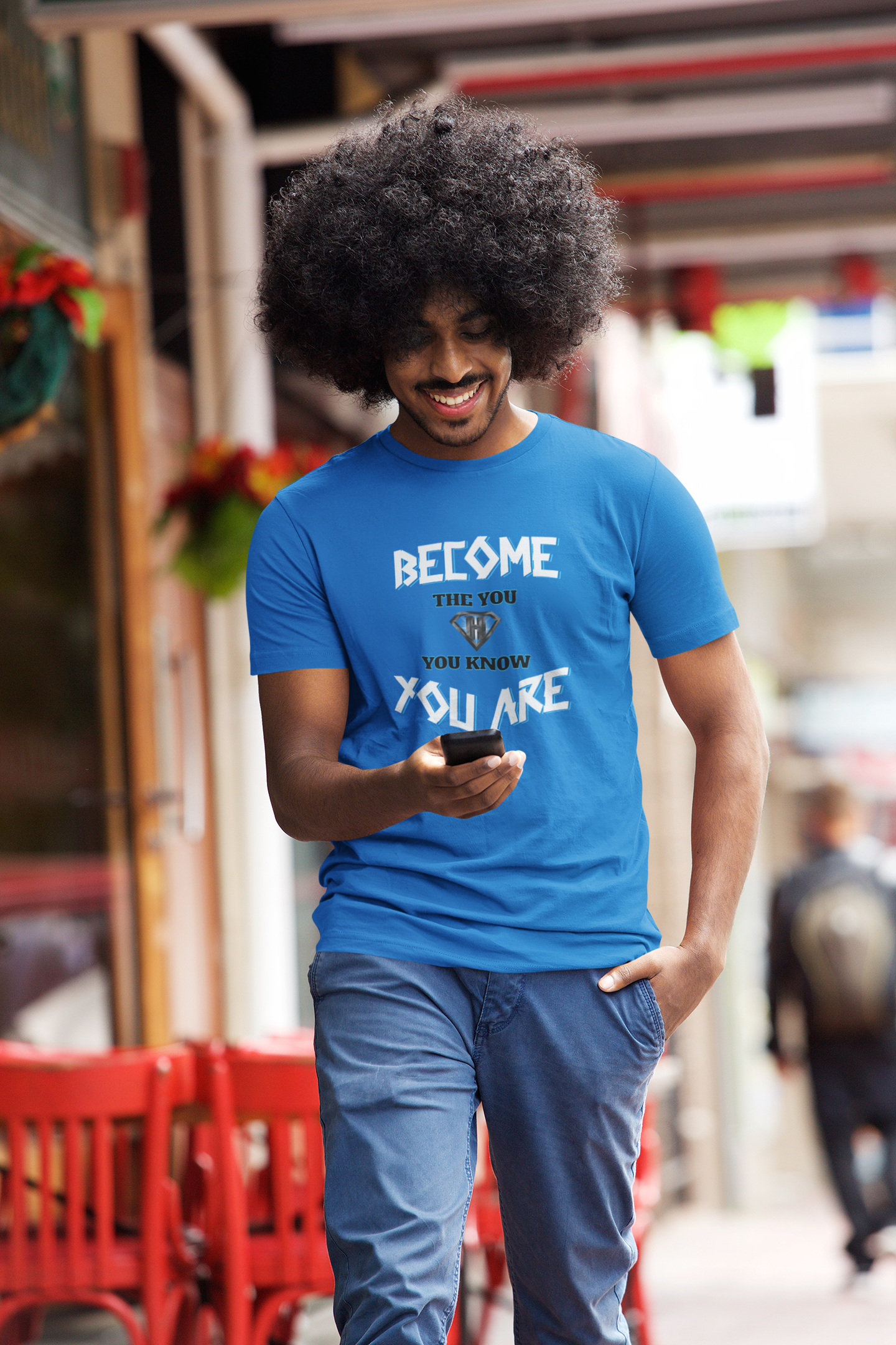 Blue "Become the You, You Know You Are" Inspirational T-Shirt