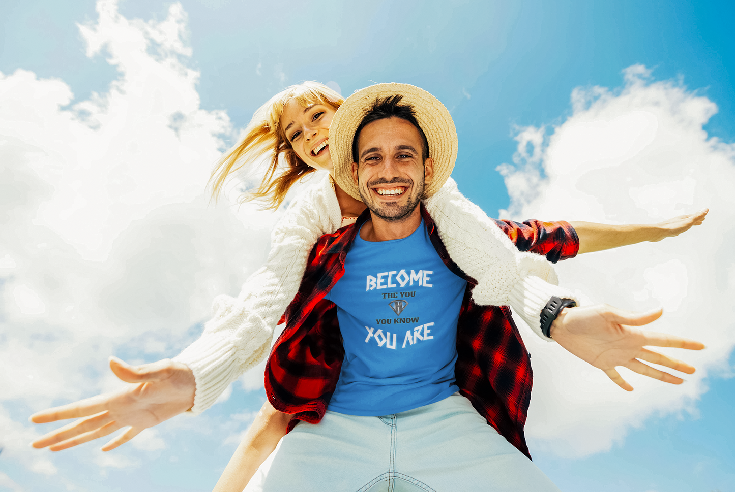 Blue "Become the You, You Know You Are" Inspirational T-Shirt