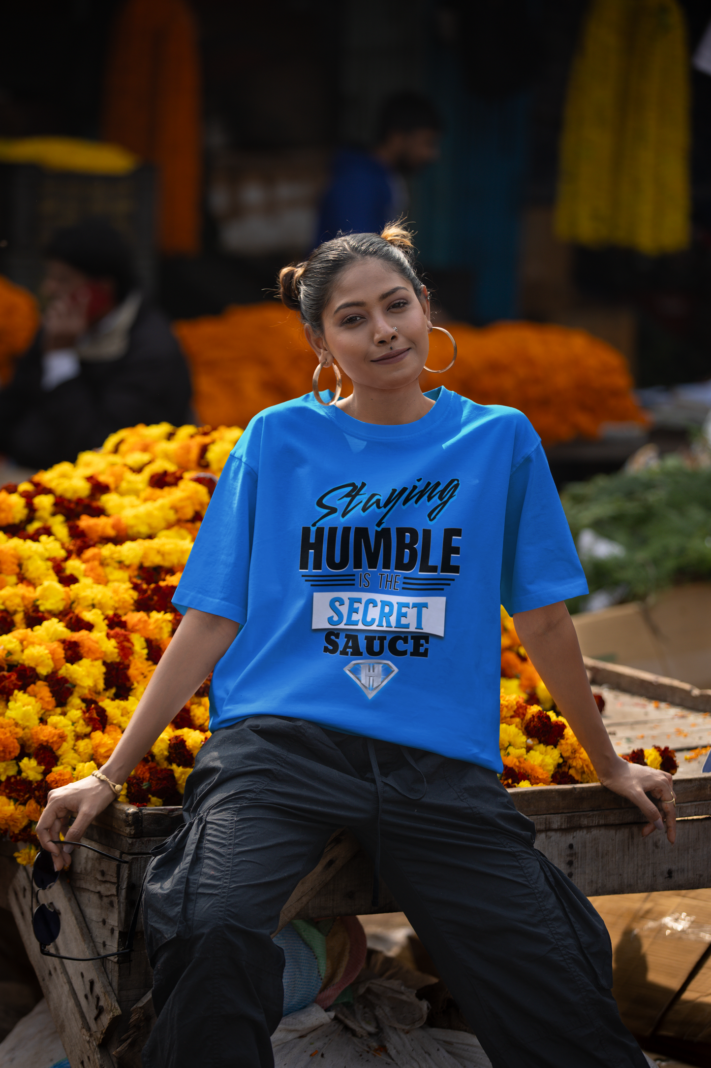 Blue "Staying Humble is the Secret Sauce" Inspirational T-Shirt