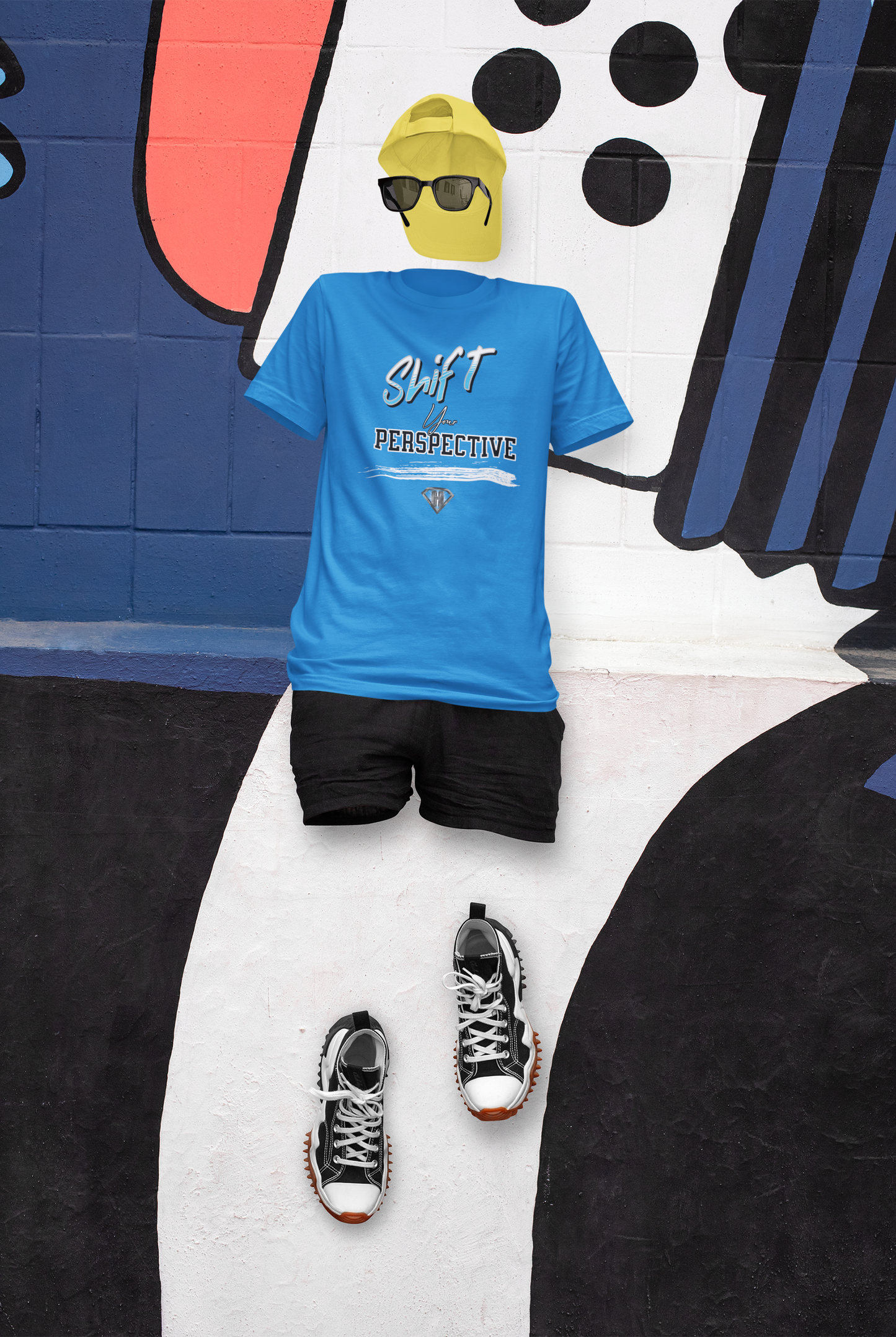 Blue "Shift Your Perspective" Inspirational T-Shirts