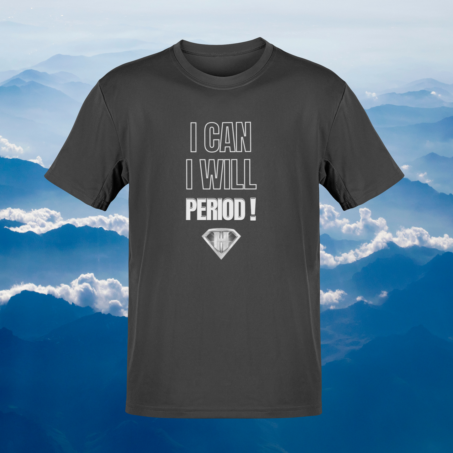 Grey "I Can, I Will, # Period" Inspirational T-Shirt