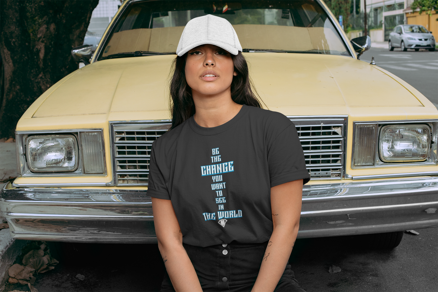 Grey "Be The Change You Want To See In The World" Inspirational T-Shirt