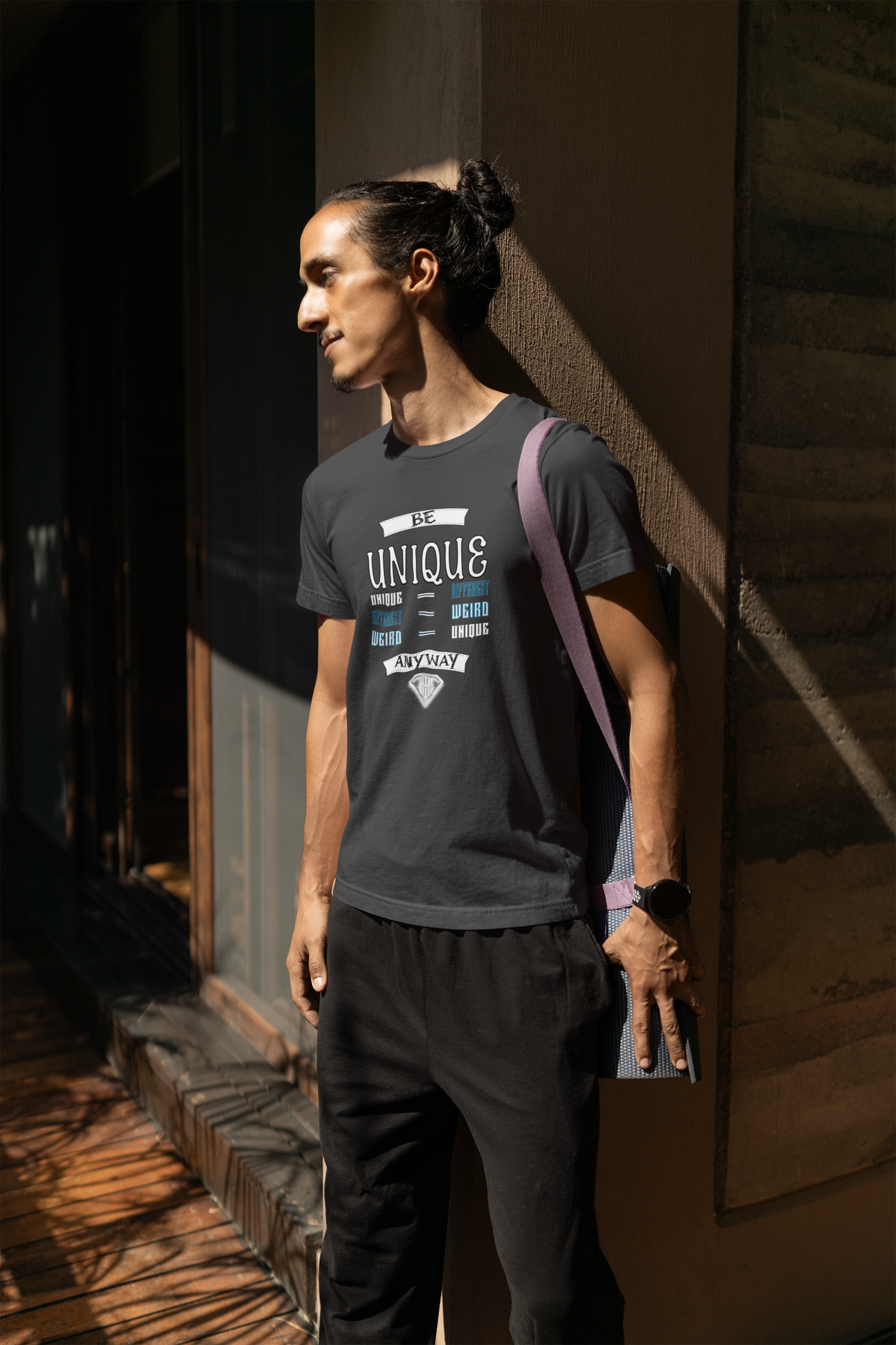 Grey "Be Unique Anyway" Inspirational T-Shirt