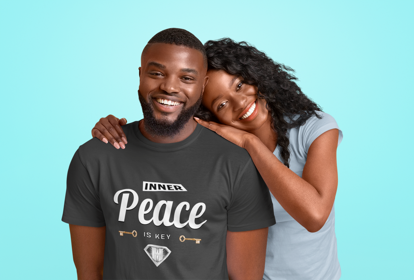 Grey "Inner Peace Is Key" Inspirational T-Shirt