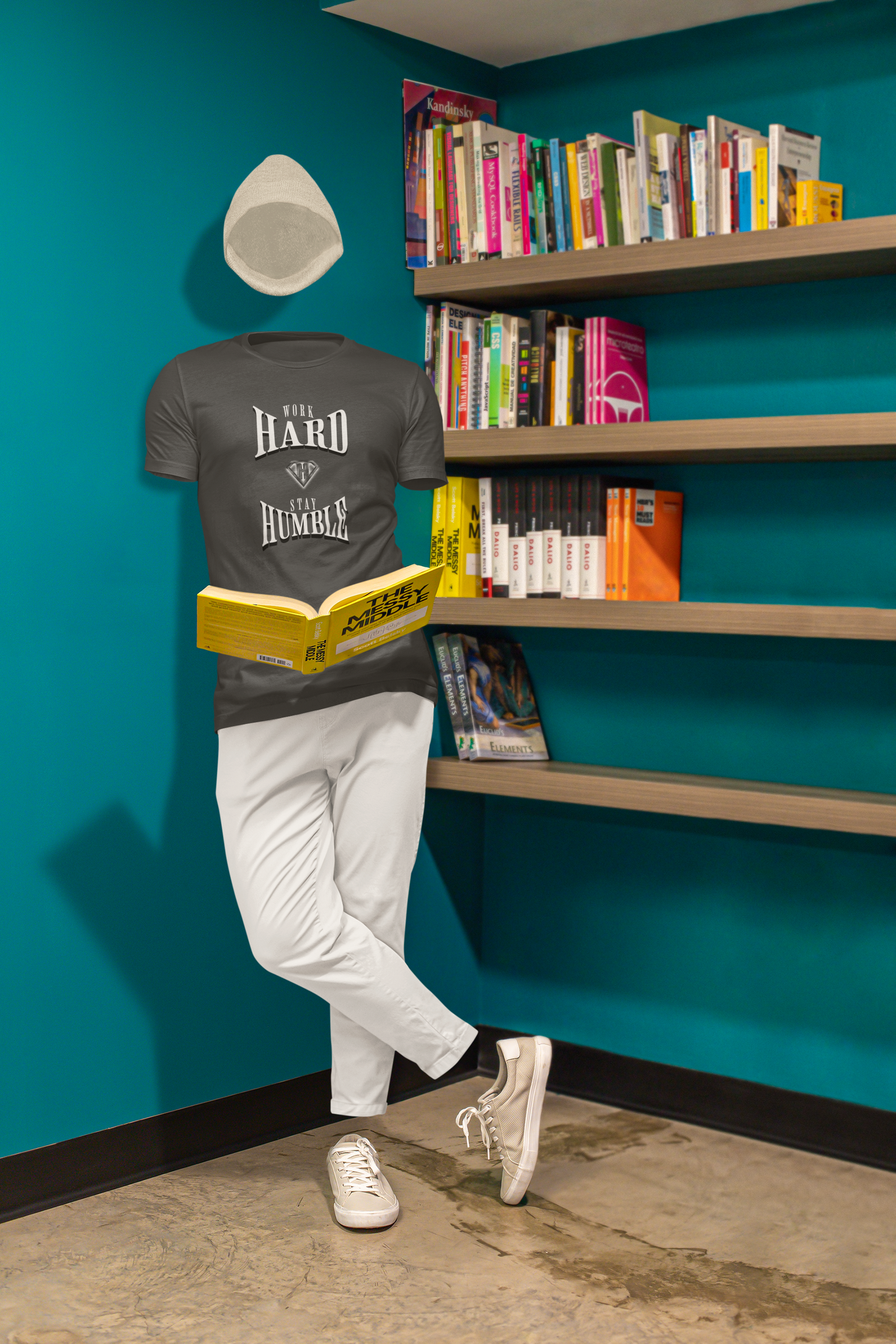 Grey "Work Hard and Stay Humble" Inspirational T-Shirt