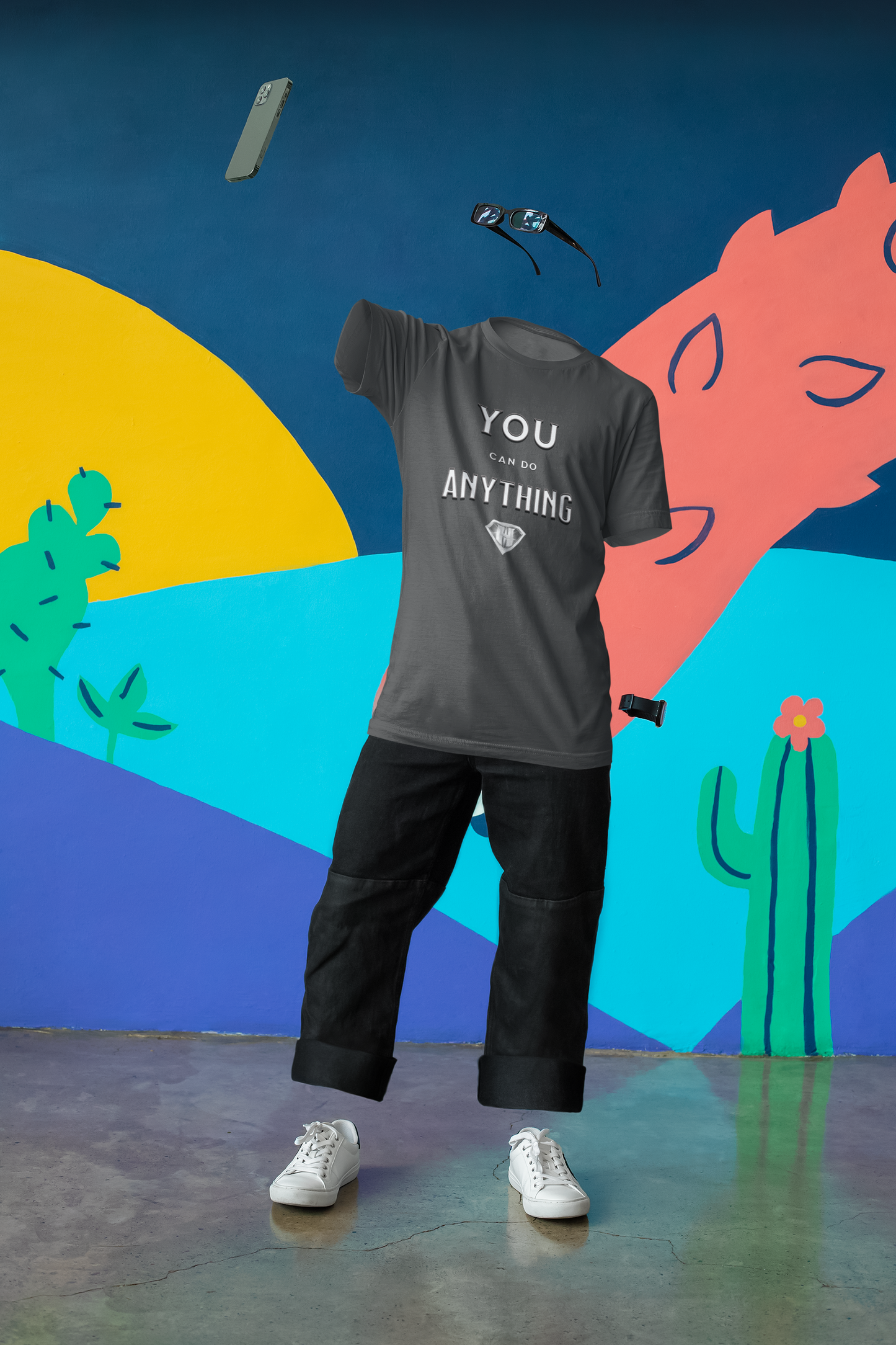 Grey "You Can Do Anything" Inspirational T-Shirt