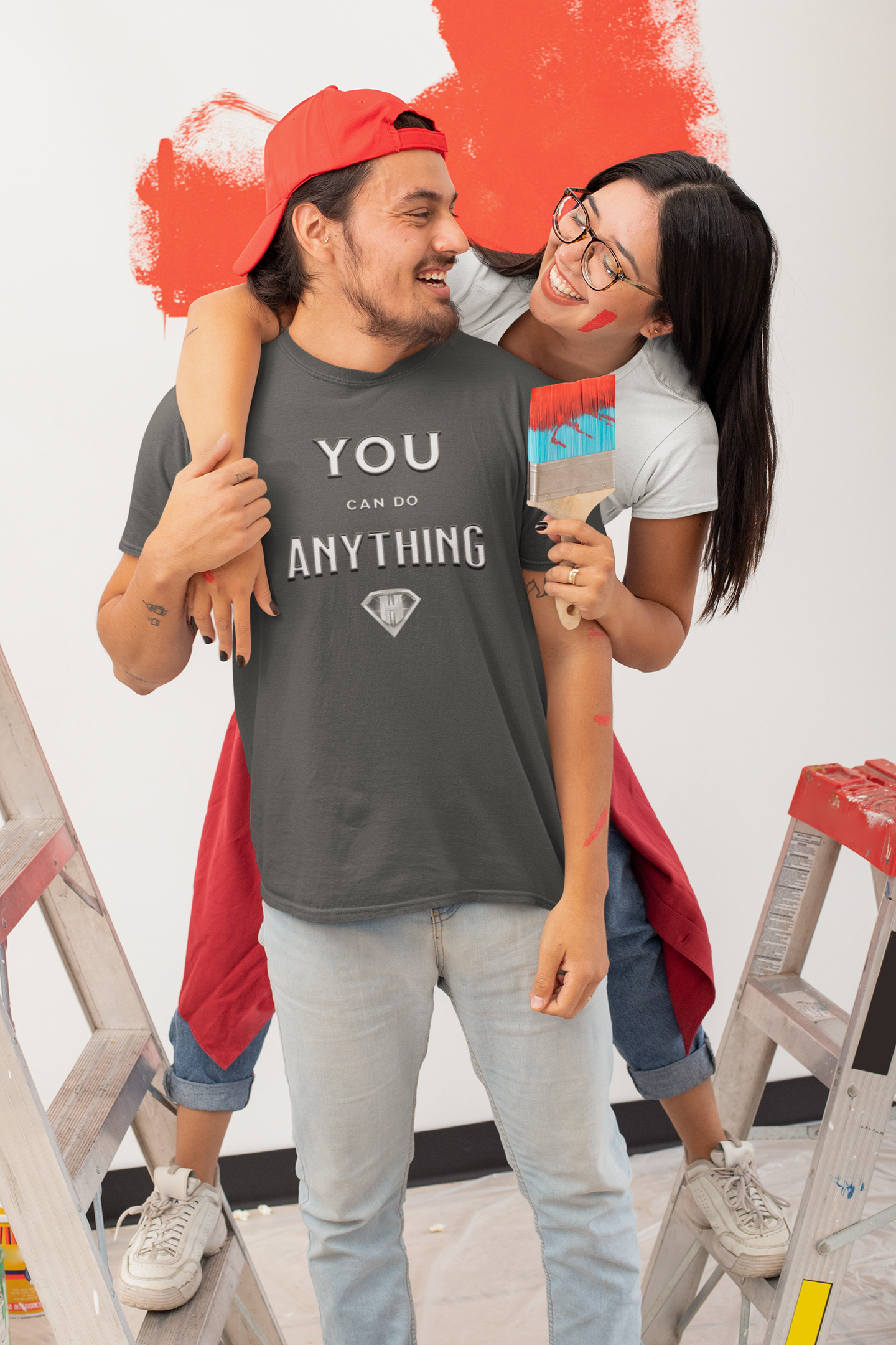 Grey "You Can Do Anything" Inspirational T-Shirt