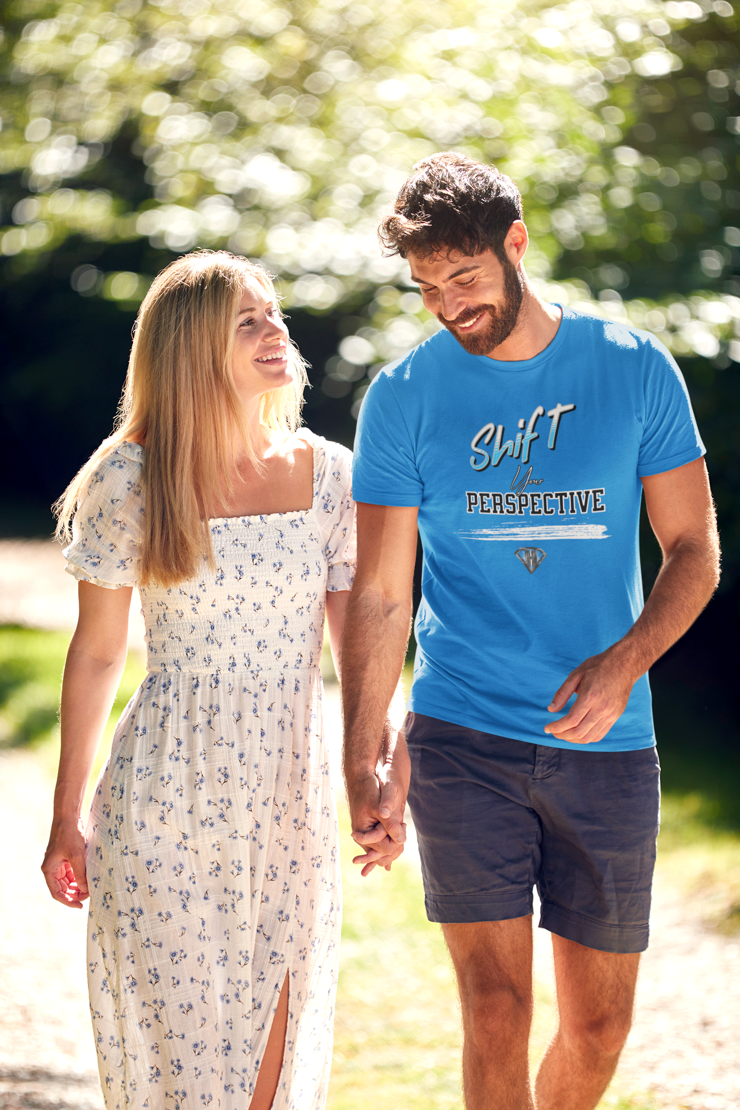 Blue "Shift Your Perspective" Inspirational T-Shirts