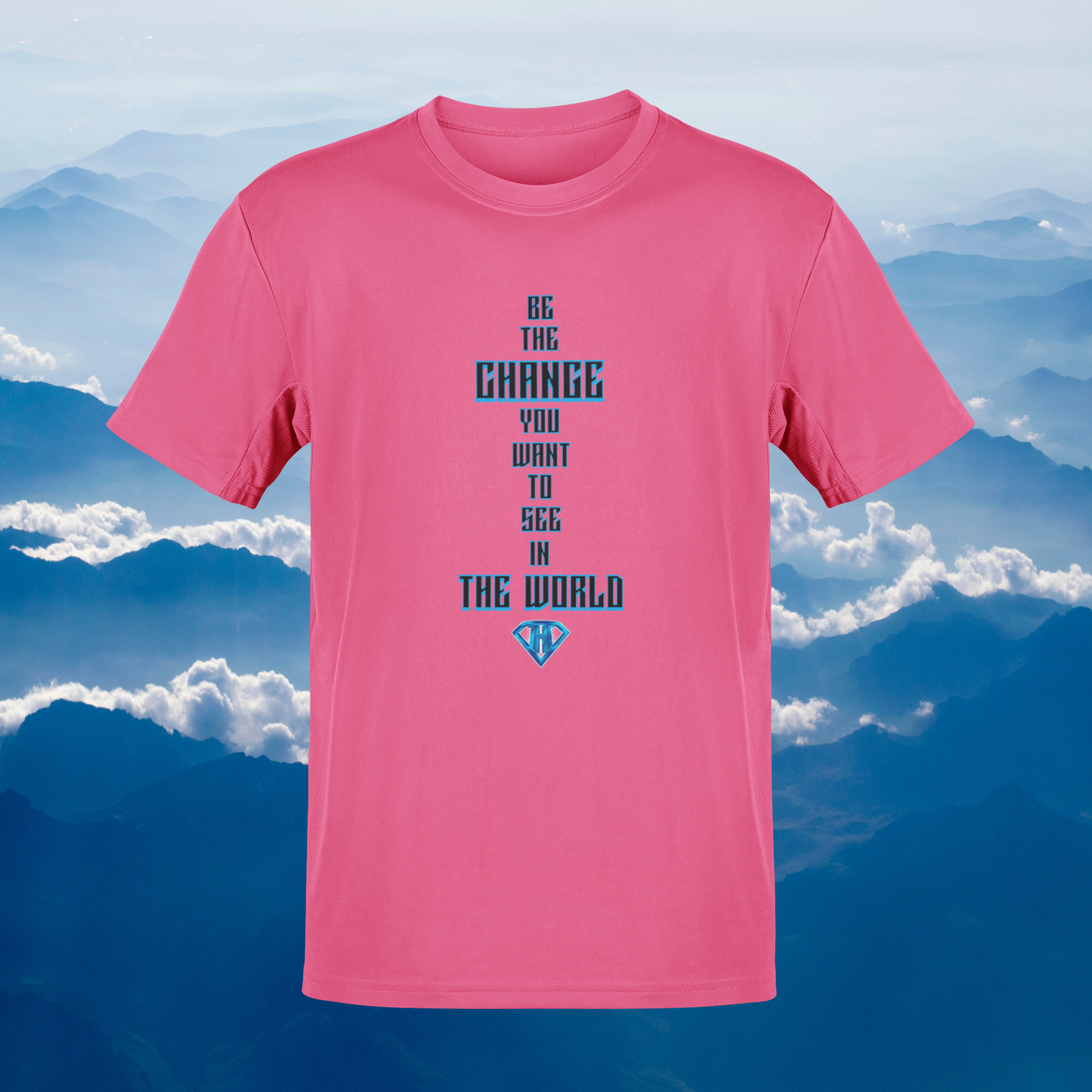 Pink "Be The Change You Want To See In The World" Inspirational T-Shirt