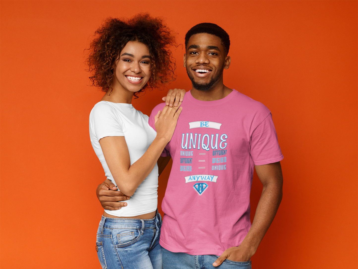 Pink "Be Unique Anyway" Inspirational T-Shirt