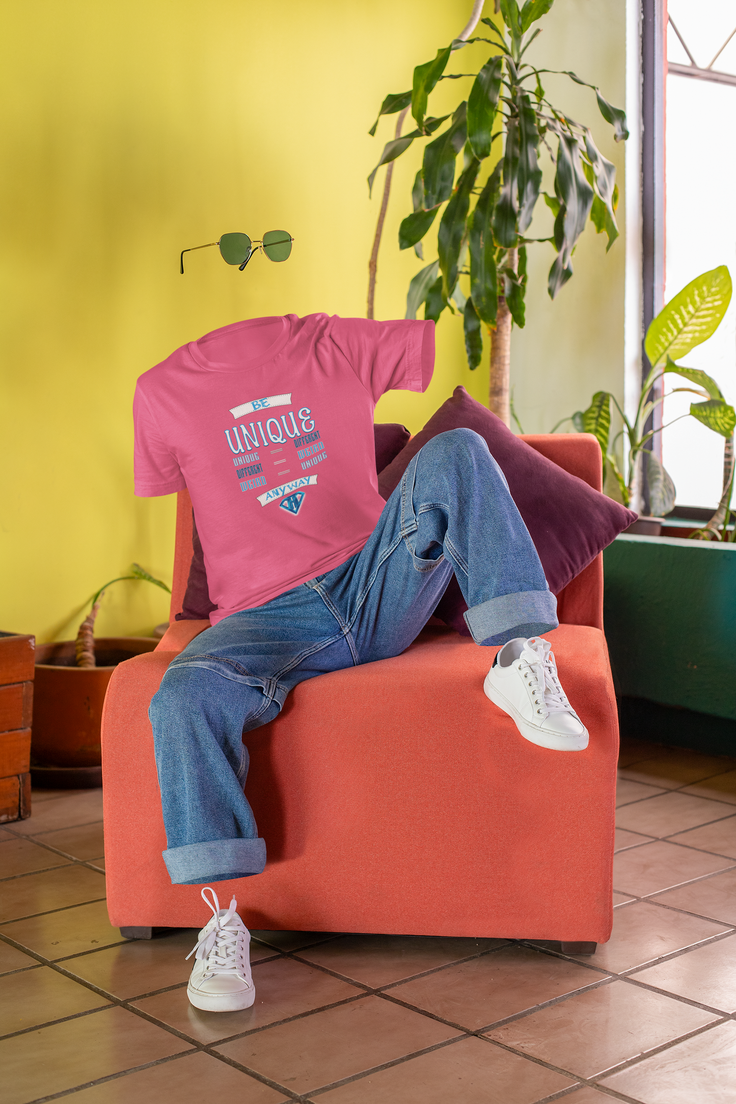 Pink "Be Unique Anyway" Inspirational T-Shirt