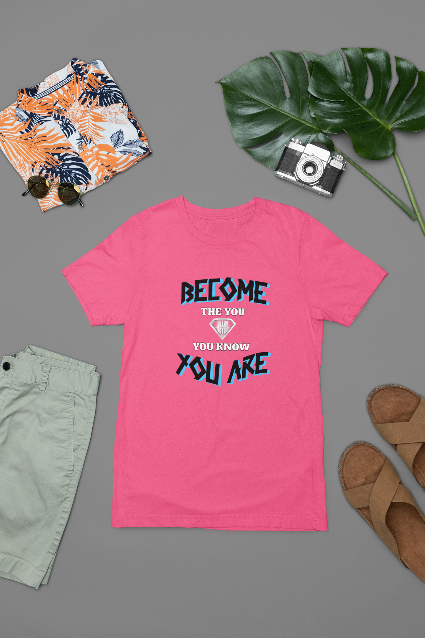 Pink "Become the You, You Know You Are" Inspirational T-Shirt