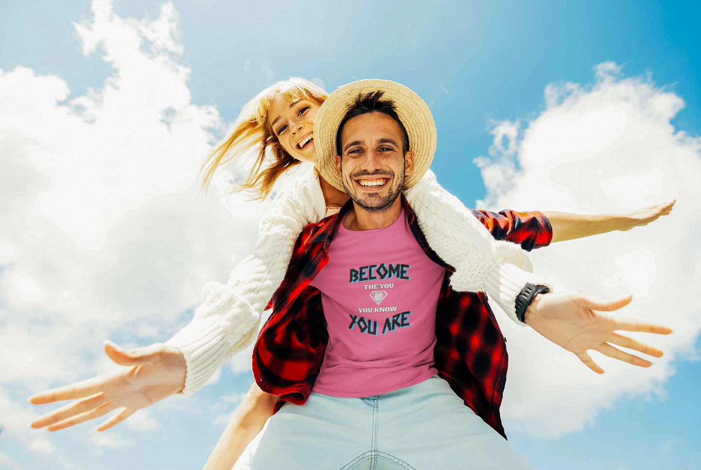 Pink "Become the You, You Know You Are" Inspirational T-Shirt