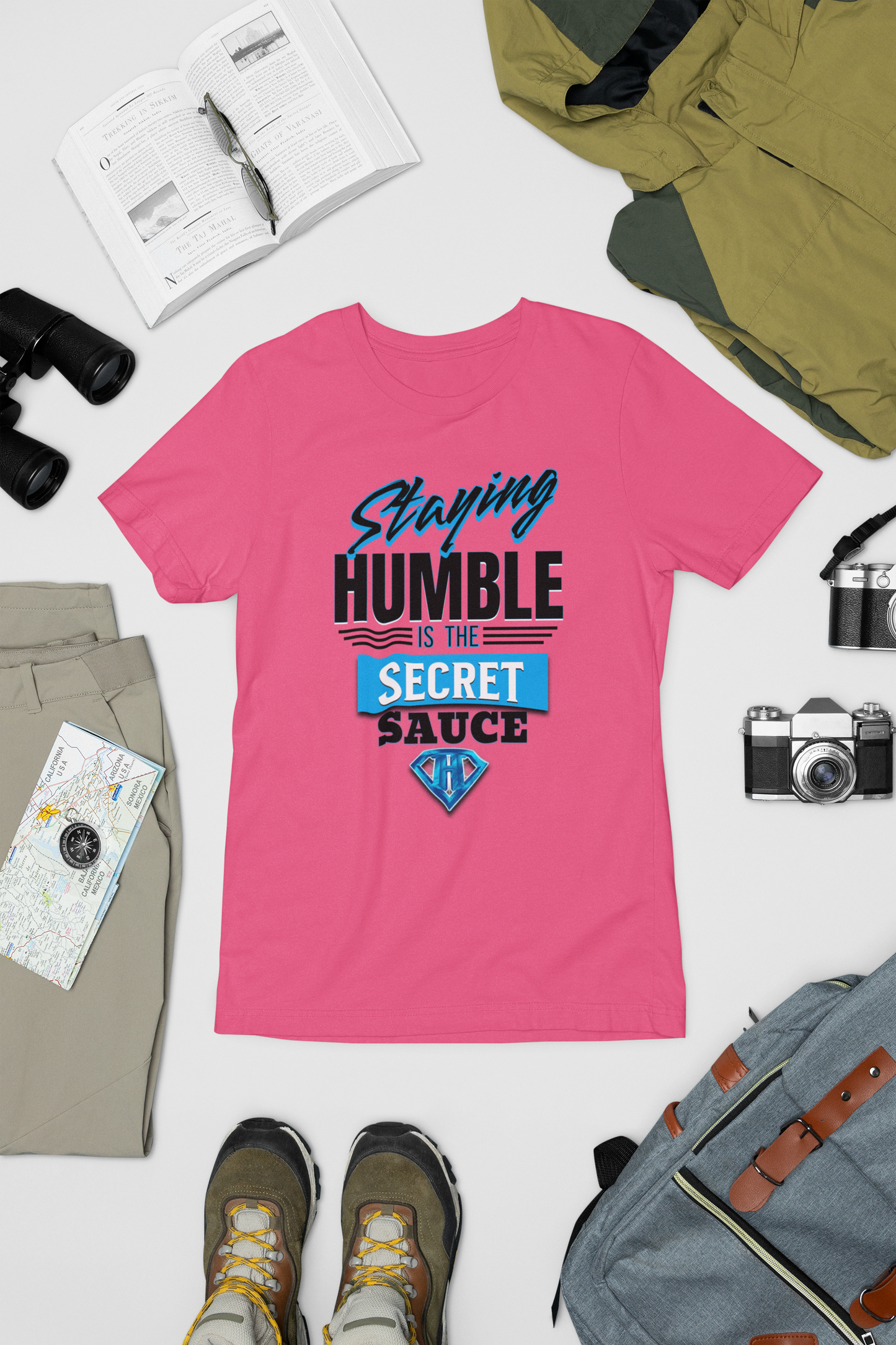 Pink "Staying Humble is the Secret Sauce" Inspirational T-Shirt