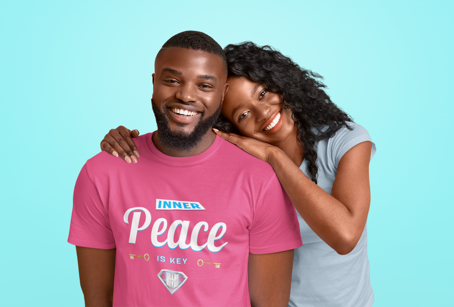 Pink "Inner Peace Is Key" Inspirational T-Shirt