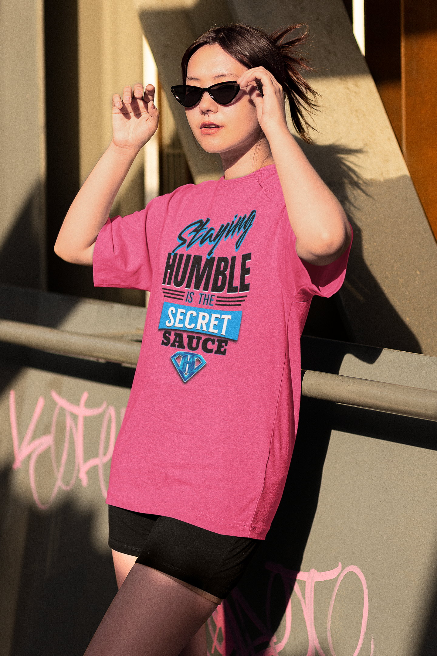 Pink "Staying Humble is the Secret Sauce" Inspirational T-Shirt