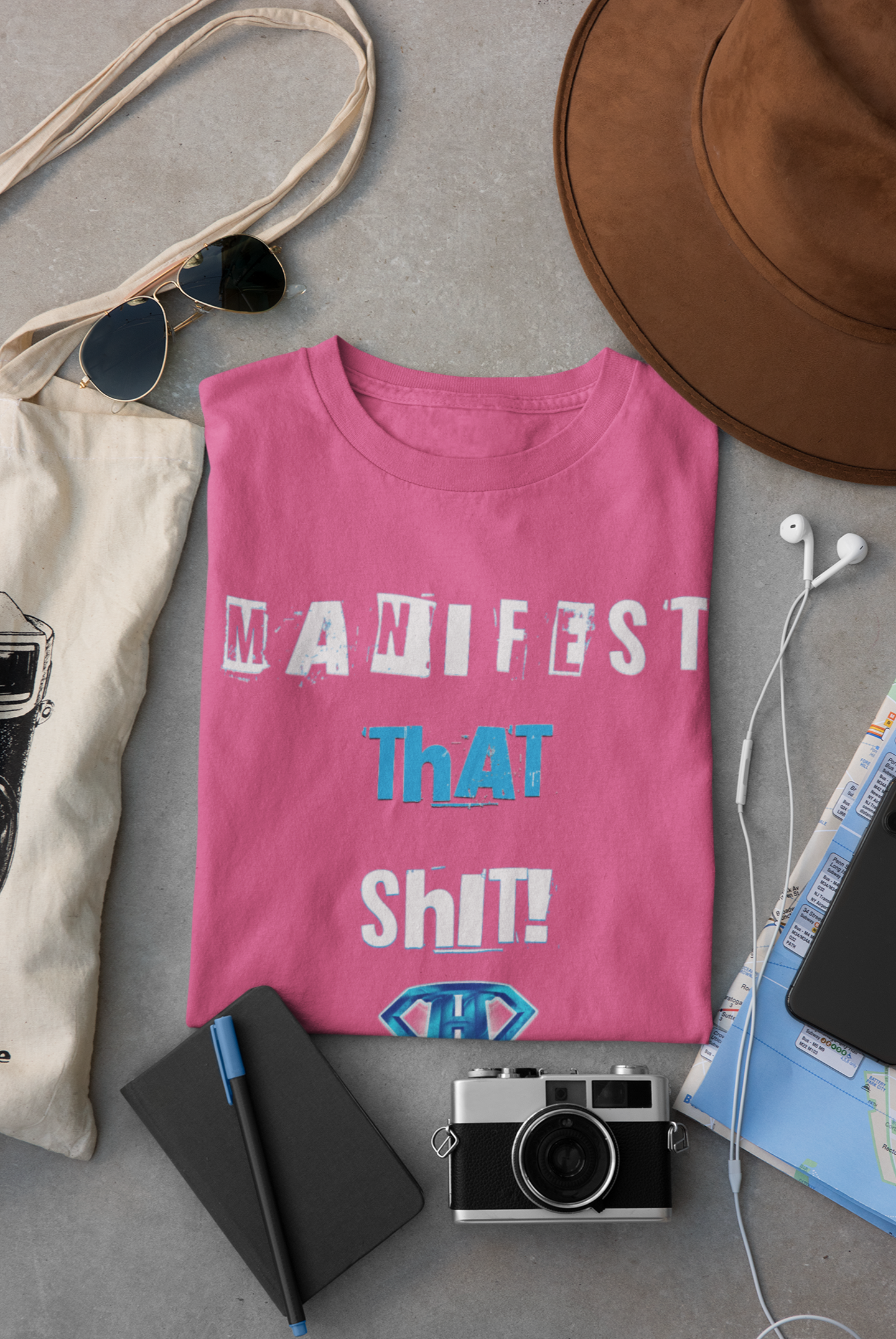 Pink "Manifest That Shit" Inspirational T-Shirt