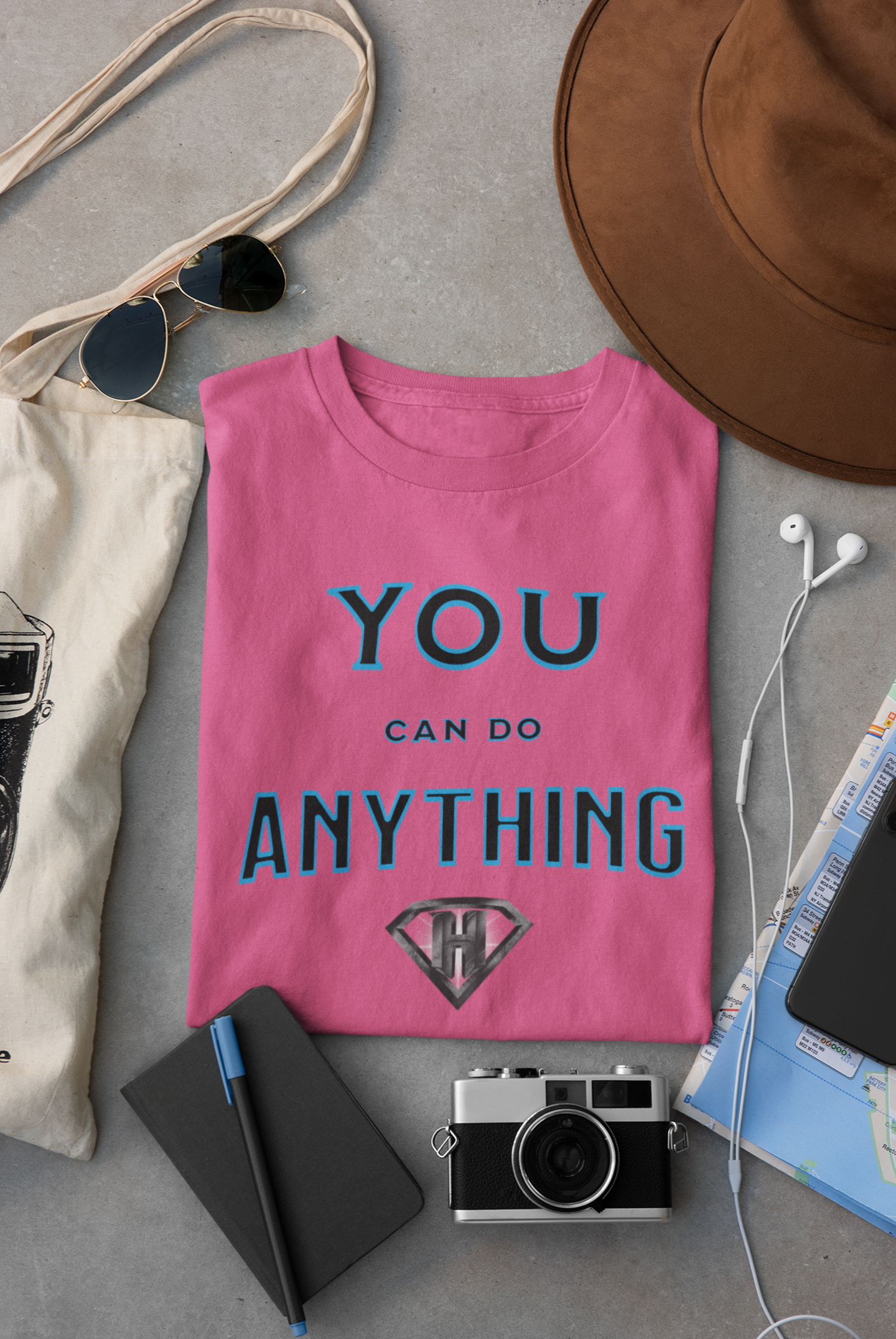 Pink "You Can Do Anything" Inspirational T Shirt