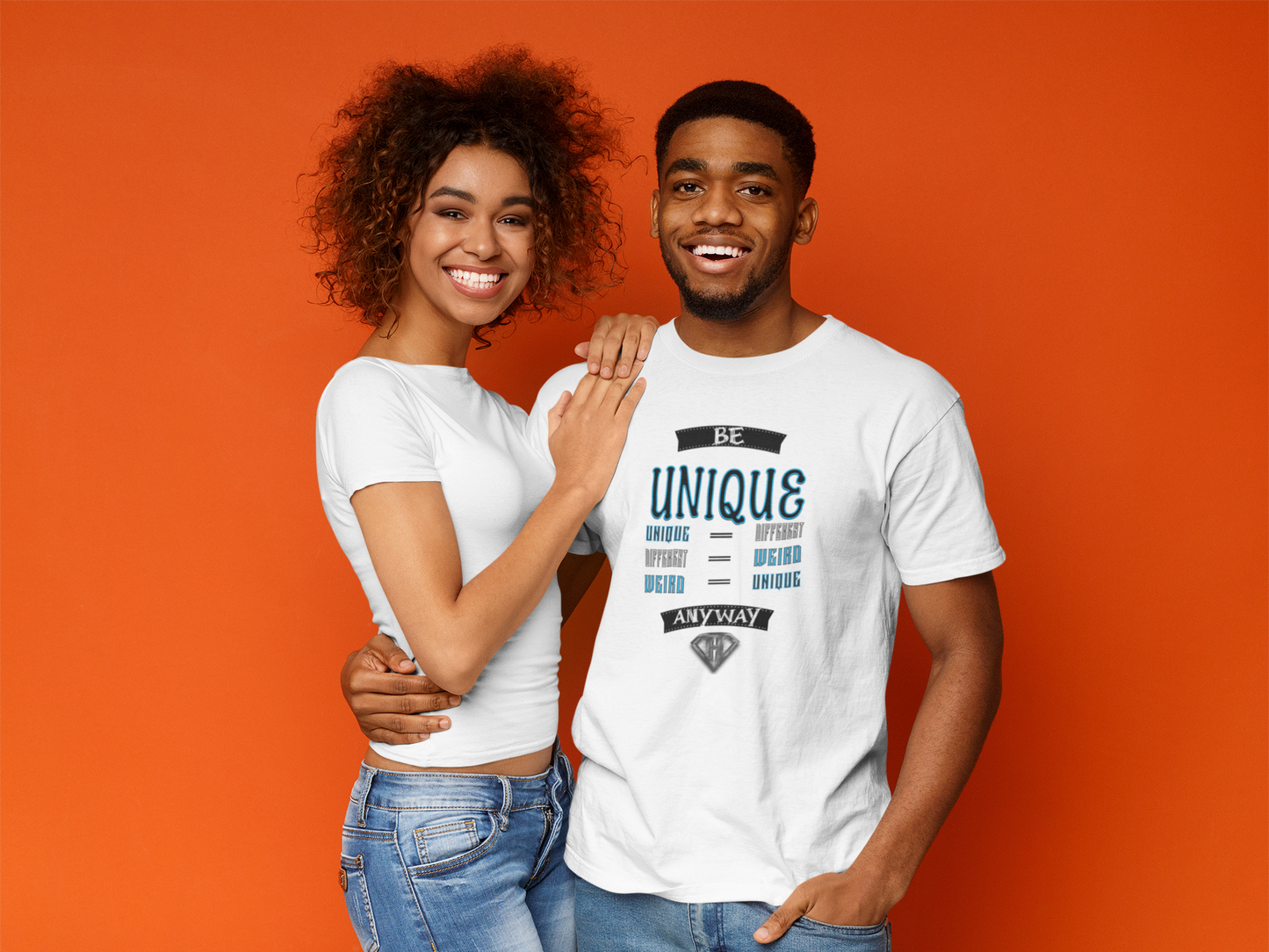 White "Be Unique Anyway" Inspirational T-Shirt
