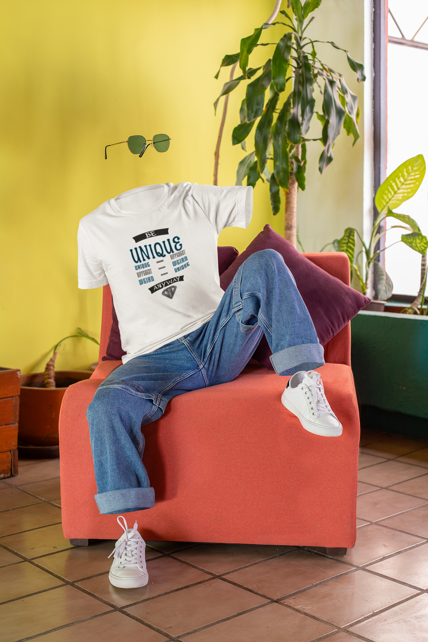 White "Be Unique Anyway" Inspirational T-Shirt