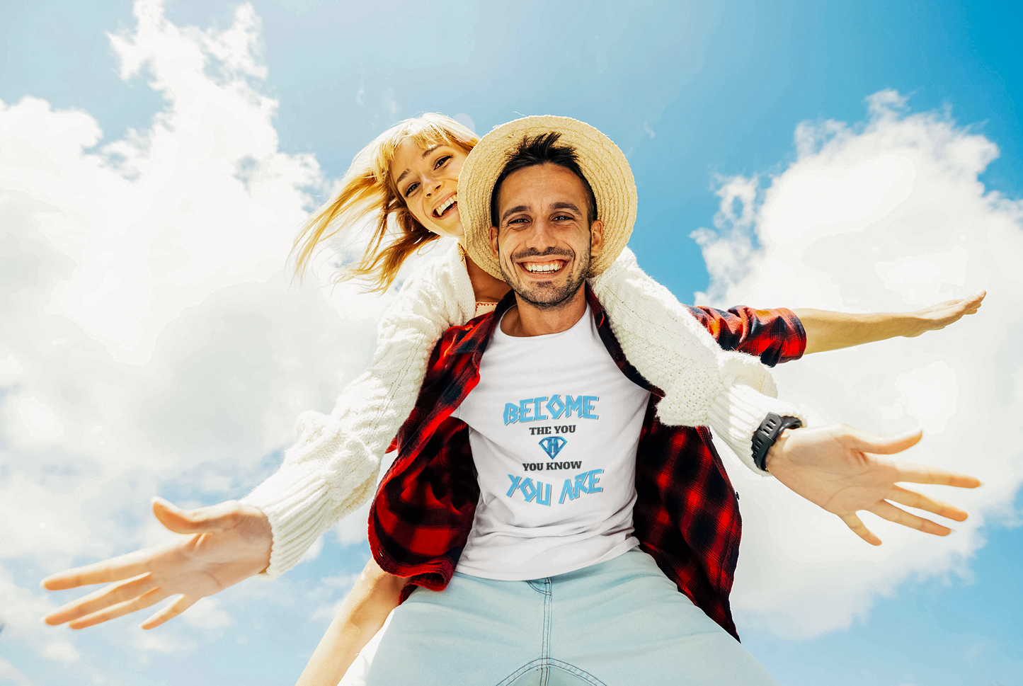 White "Become the You, You Know You Are" Inspirational T-Shirt