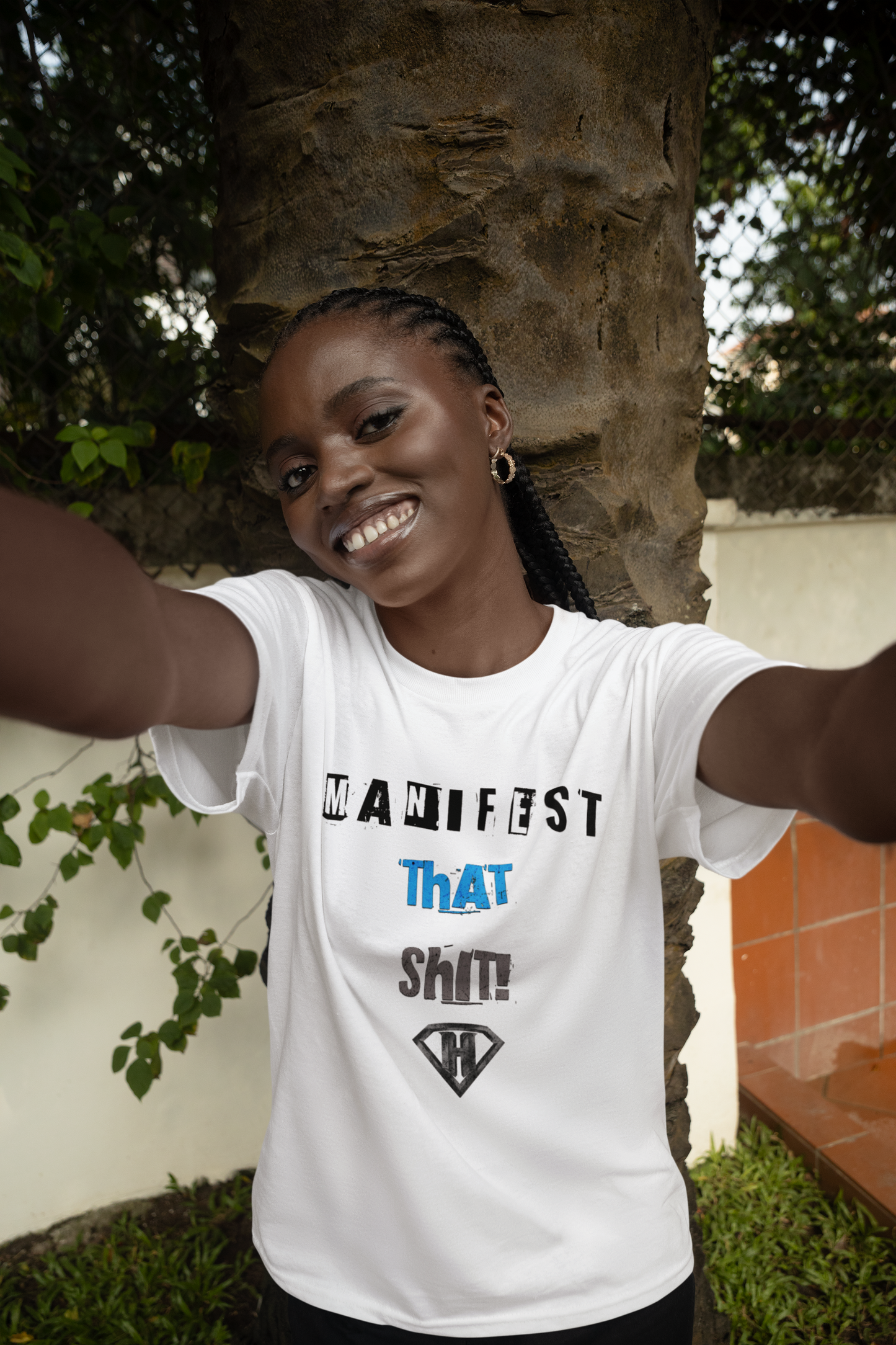 White "Manifest That Shit" Inspirational T-Shirt