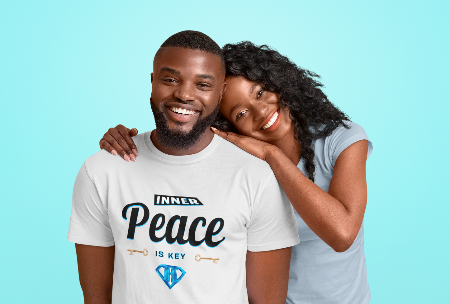 White "Inner Peace Is Key" Inspirational T-Shirt