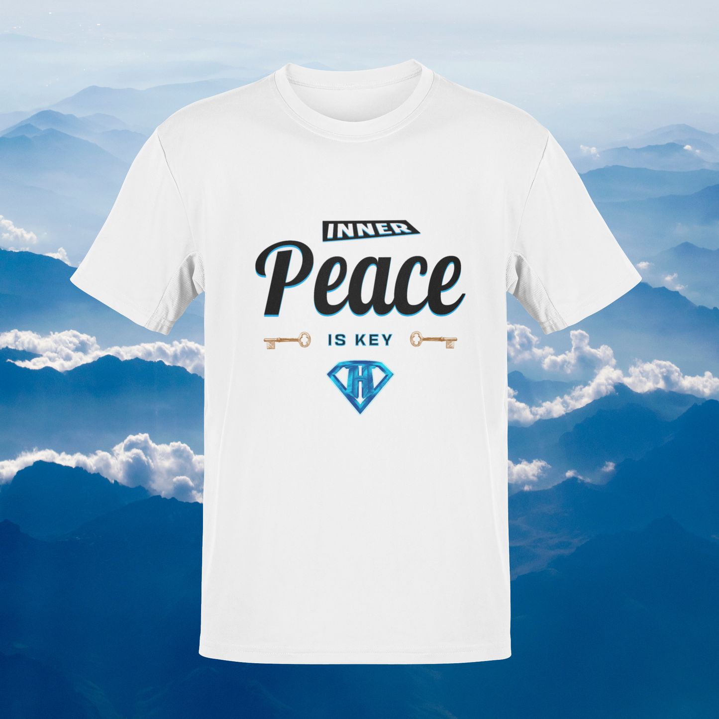 White "Inner Peace Is Key" Inspirational T-Shirt