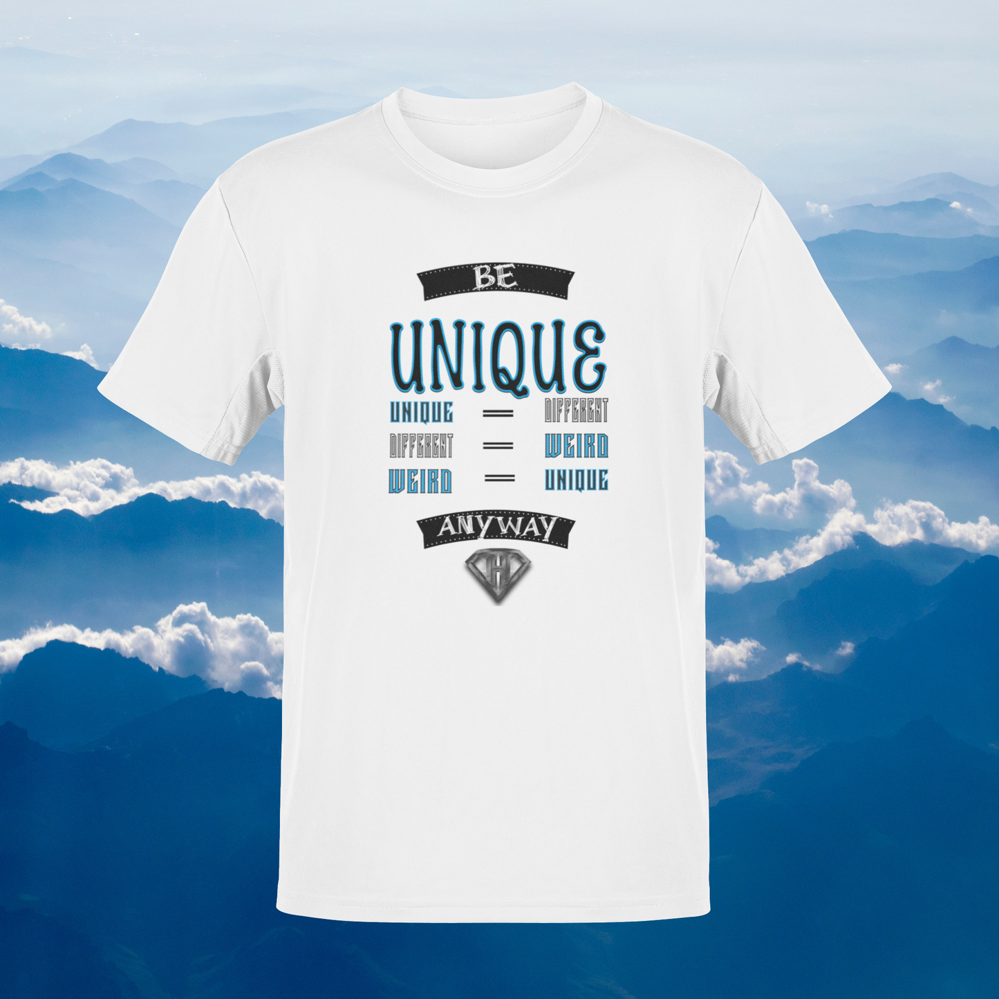 White "Be Unique Anyway" Inspirational T-Shirt