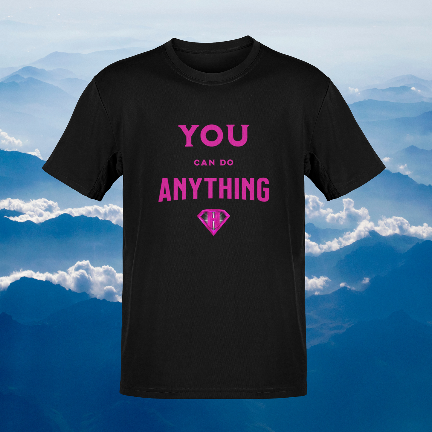 Black & Pink "You Can Do Anything" Inspirational T-Shirt