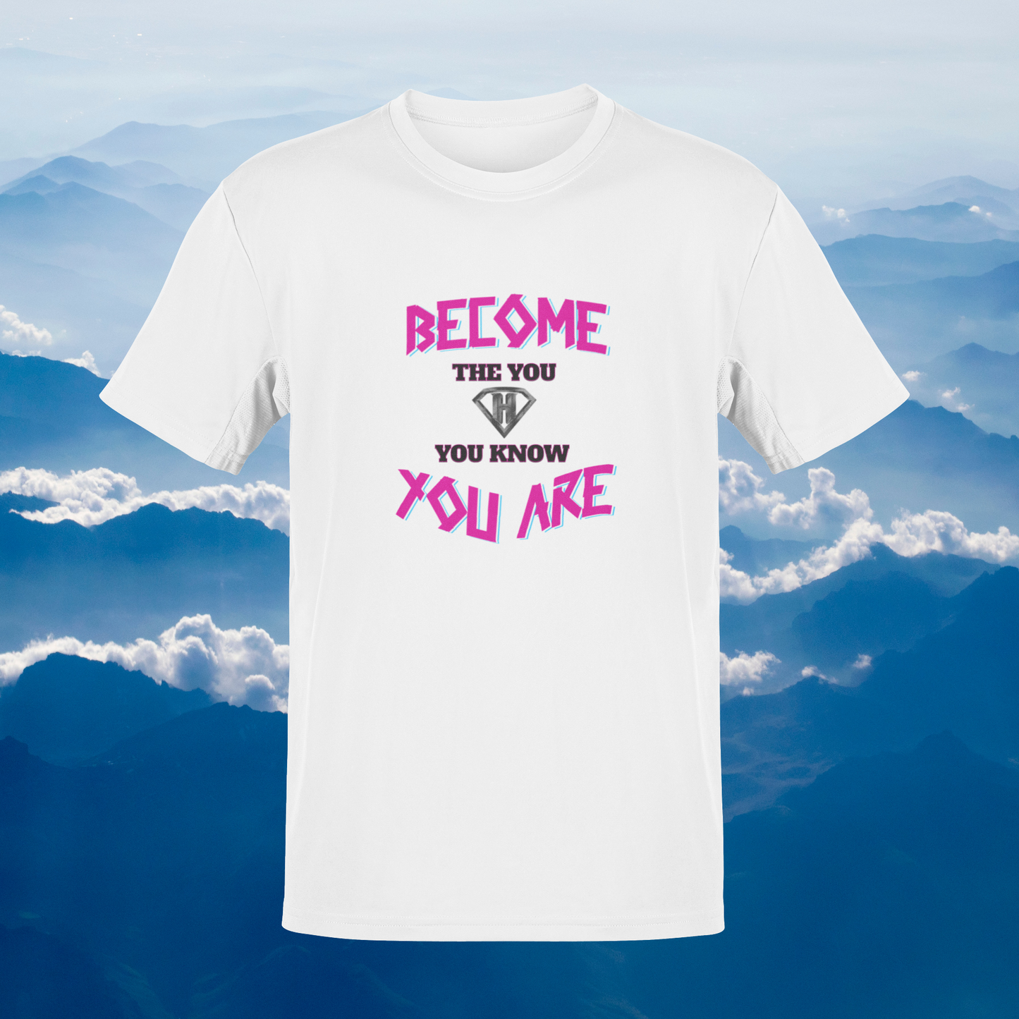 White & Pink "Become the You, You Know You Are" Inspirational T-Shirt