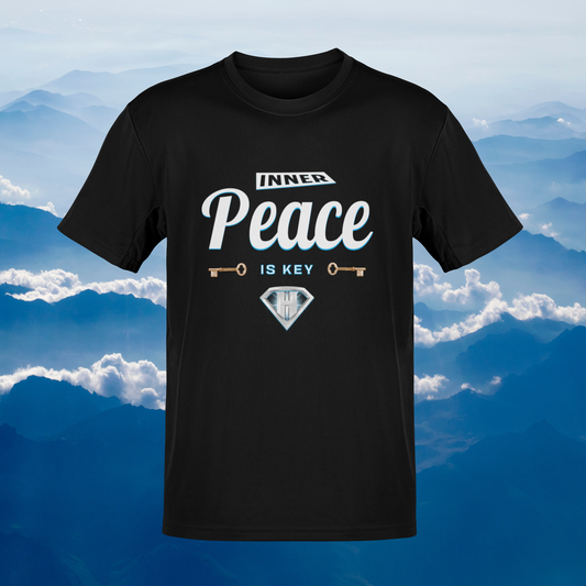 Black "Inner Peace Is Key" Inspirational T-Shirt