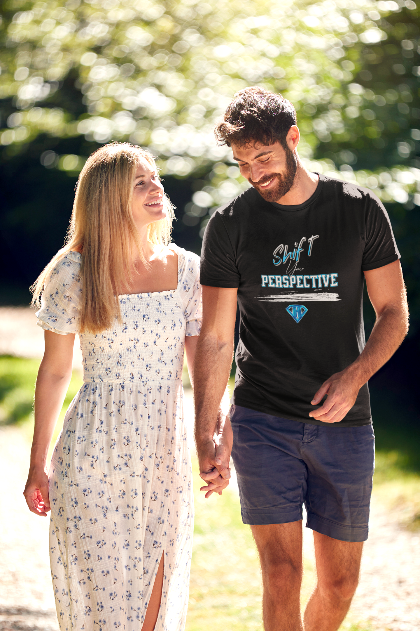 Black & Pink "Shift Your Perspective" Inspirational T-Shirts
