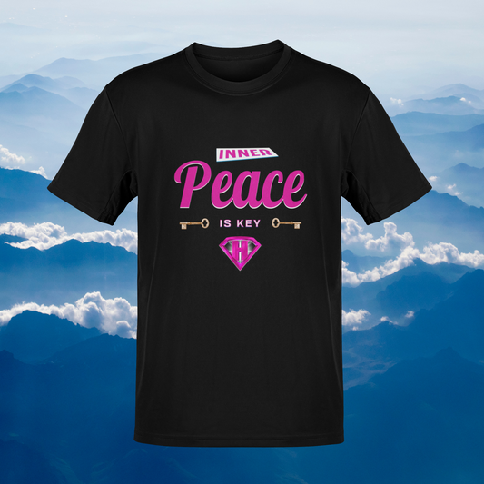 1 Black & Pink "Inner Peace Is Key" Inspirational T-Shirt
