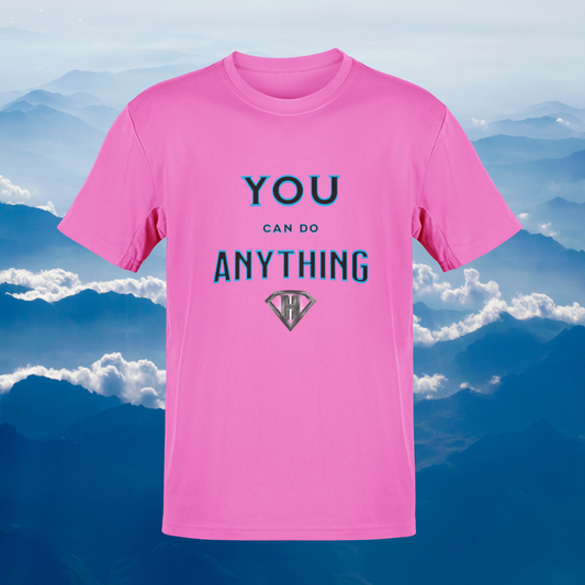 1 Pink "You Can Do Anything" Inspirational T Shirt