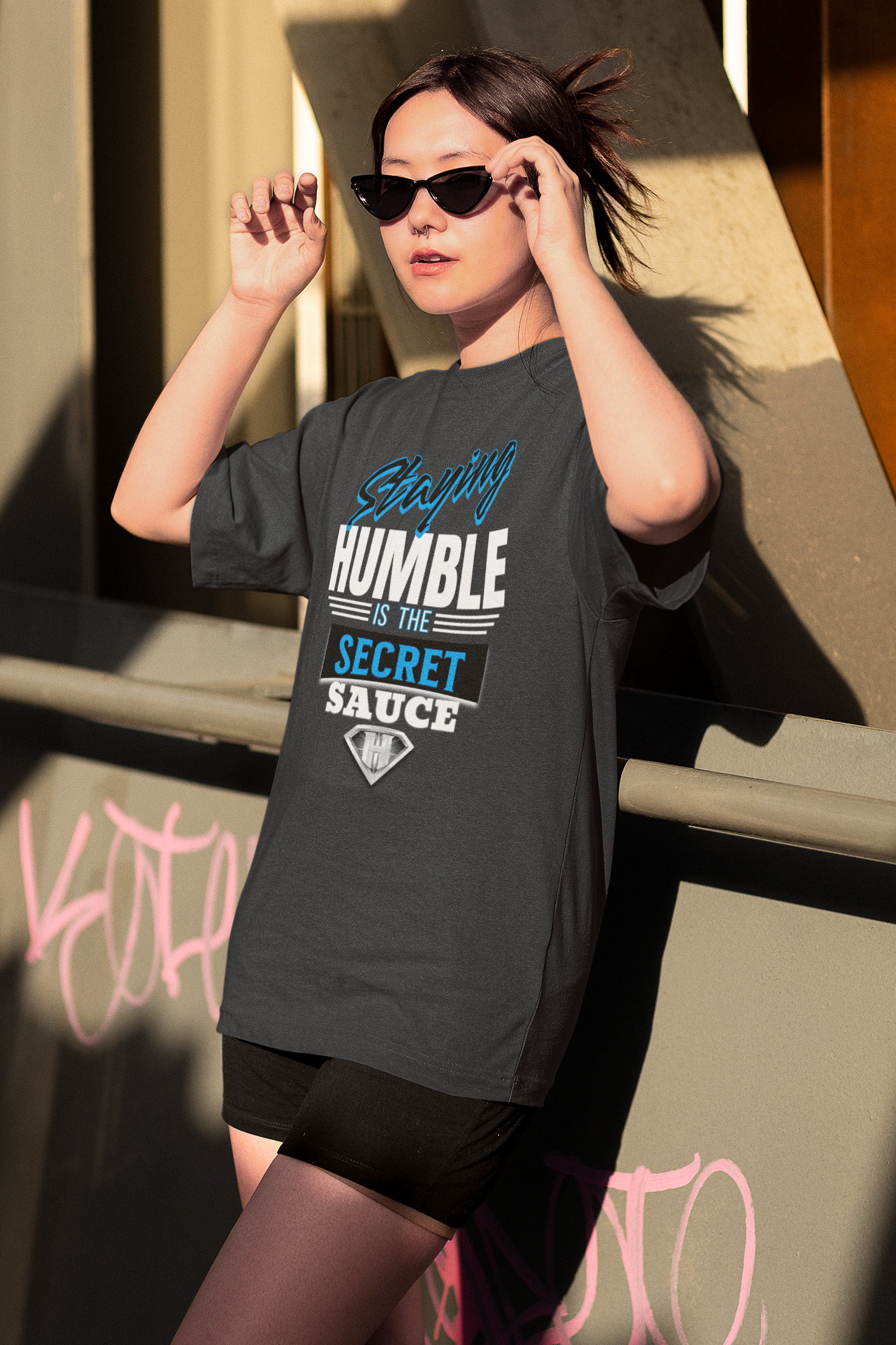 Grey "Staying Humble is the Secret Sauce" Inspirational T-Shirt