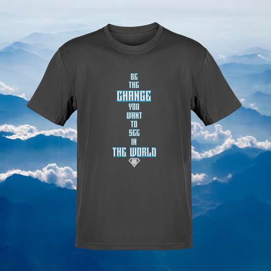 Grey "Be The Change You Want To See In The World" Inspirational T-Shirt