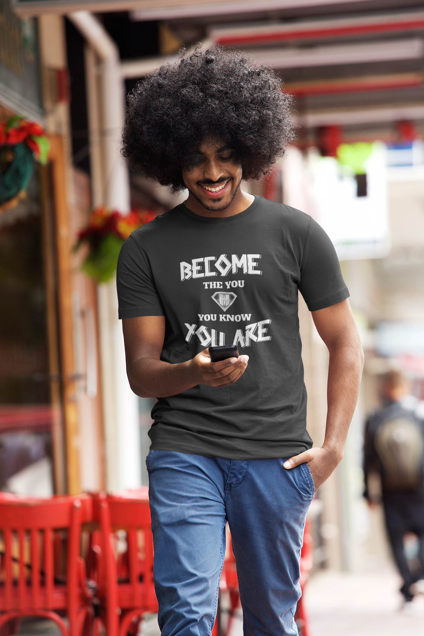 Grey "Become the You, You Know You Are" Inspirational T-Shirt