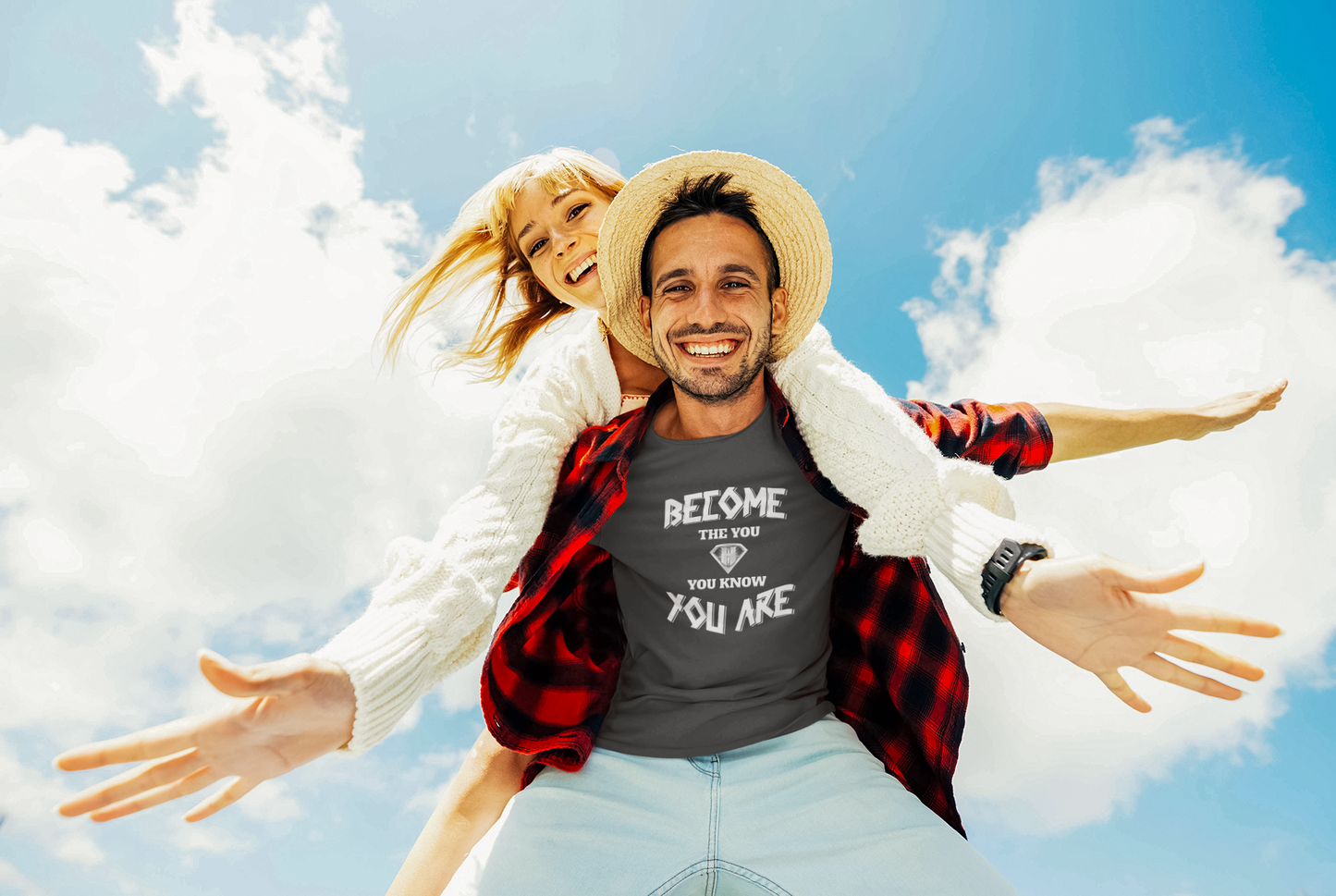 Grey "Become the You, You Know You Are" Inspirational T-Shirt